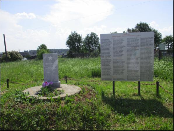 Стела в память земляков, погибших в годы гражданской и Великой Отечественной войны