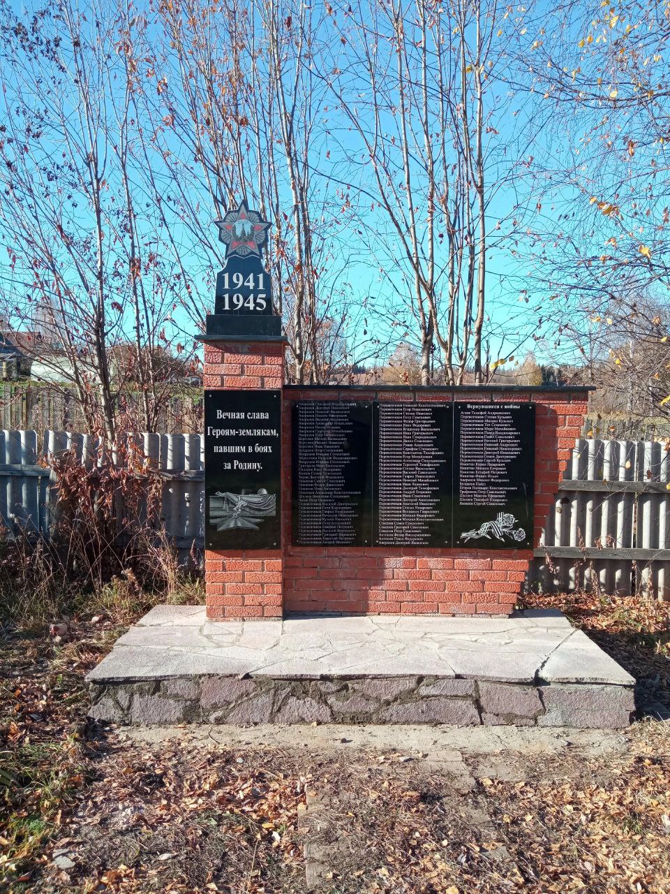Памятник землякам, погибшим в годы Великой Отечественной войны